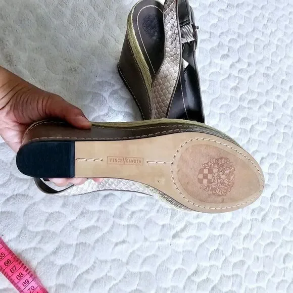 Vince Camuto Estera snakeskin wedges heels 9.5 39.5 - Picture 5 of 10